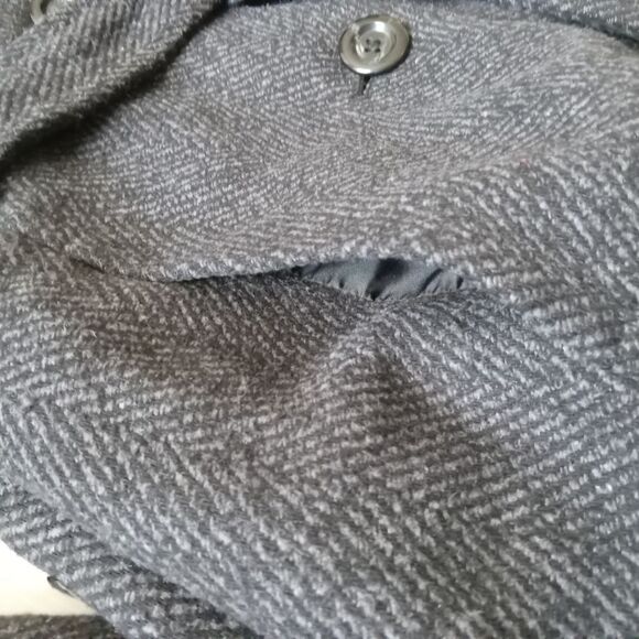 Croft & Barrow Dark Gray Heavyweight Tweed Oversized Hood Peacoat Women's Medium - Picture 10 of 12